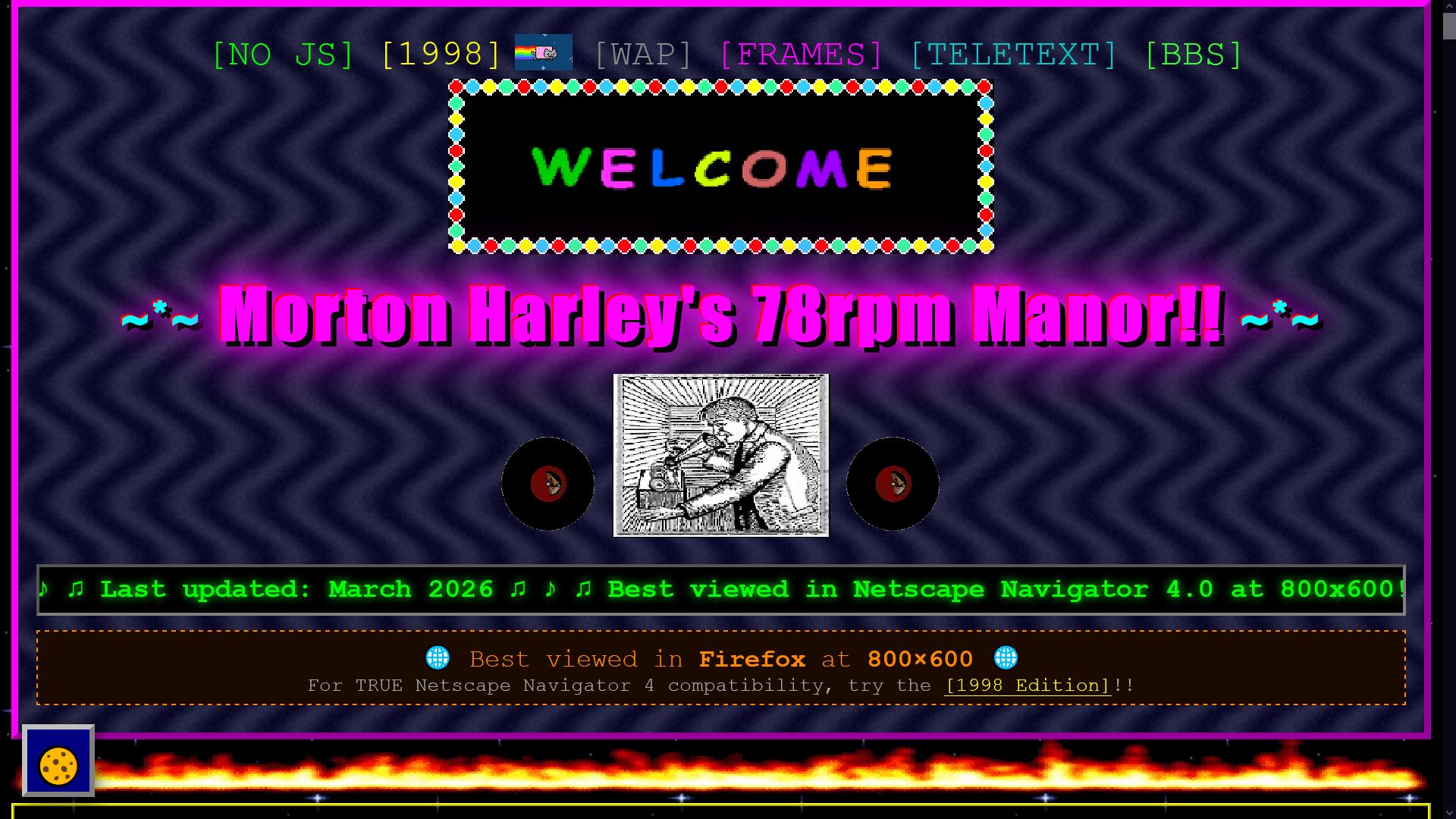 Screenshot of the retro 78rpm Manor